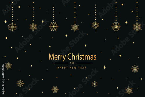 Merry Christmas and Happy New Year greeting card.