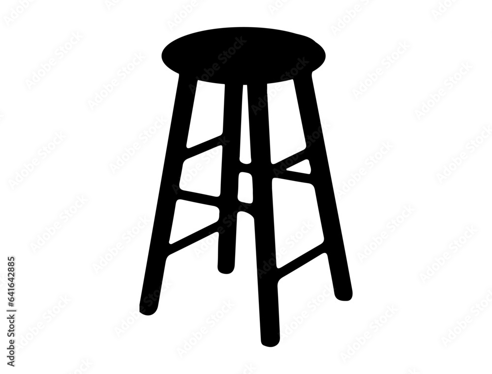 Stool silhouette vector art white background Stool silhouette vector art white background
