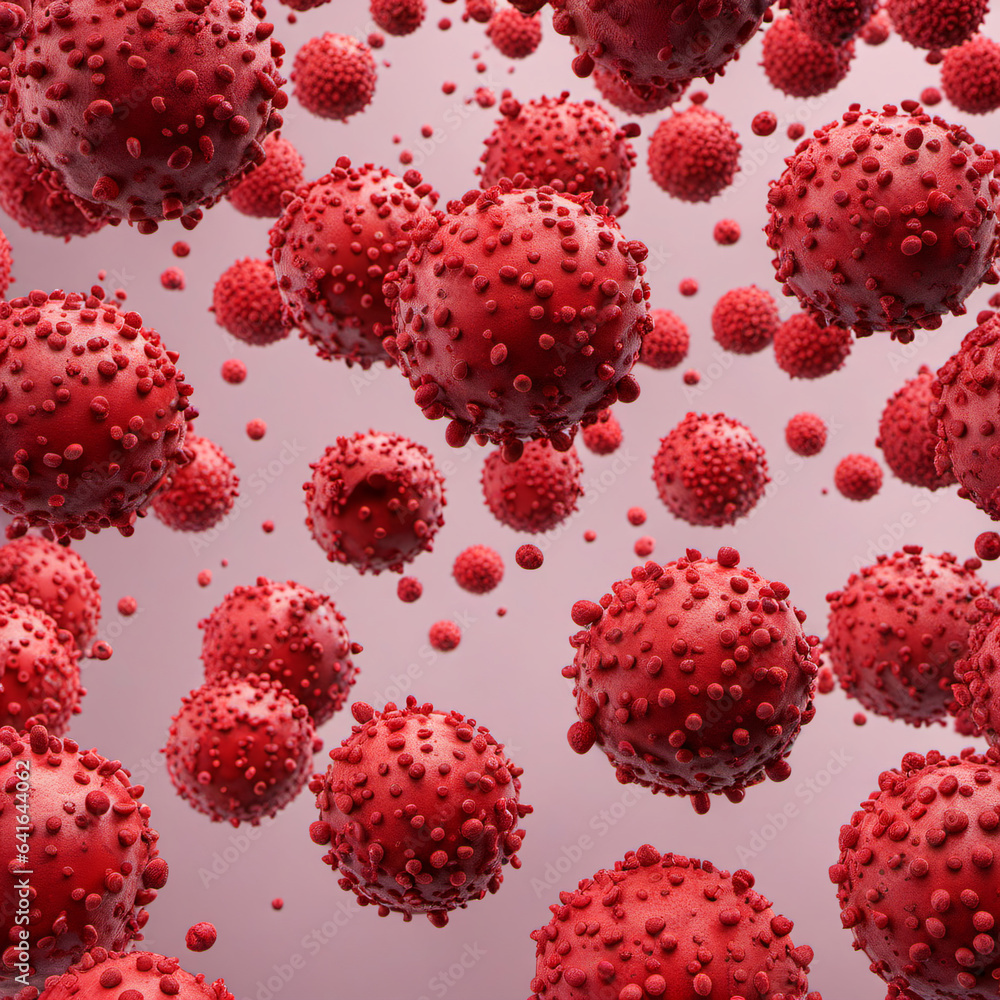 AI 3D representation of Virus in blood | Red Blood Cell AI 3D representation of Virus in blood | Red Blood Cell
