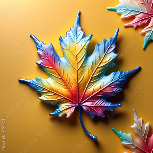 Maple Leaf Resin Artistry Capturing Nature's Beauty.(Generative AI)
