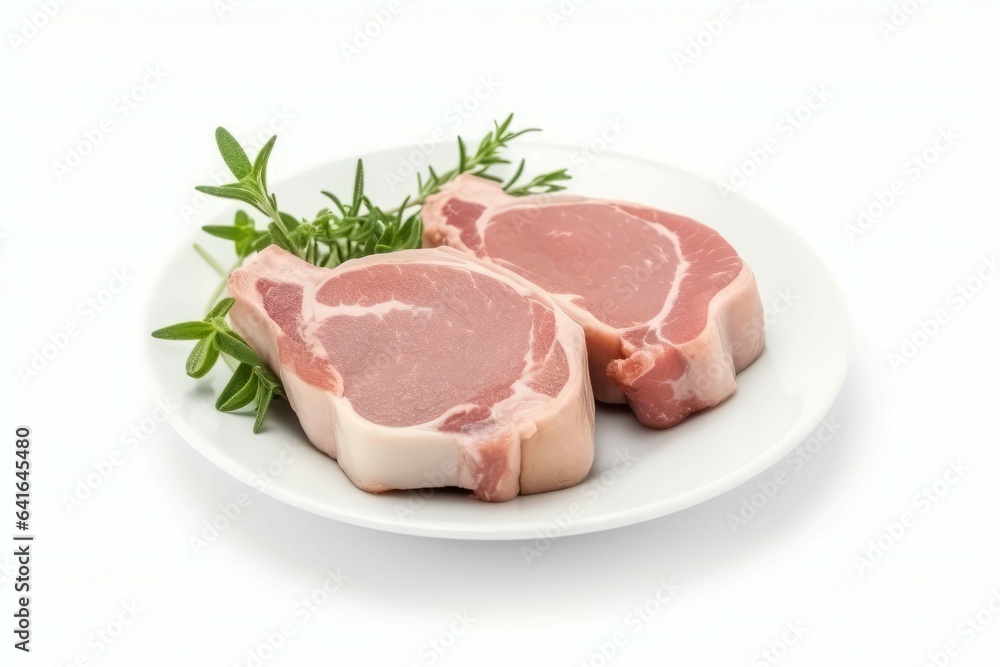 Plate raw pork. Generate Ai