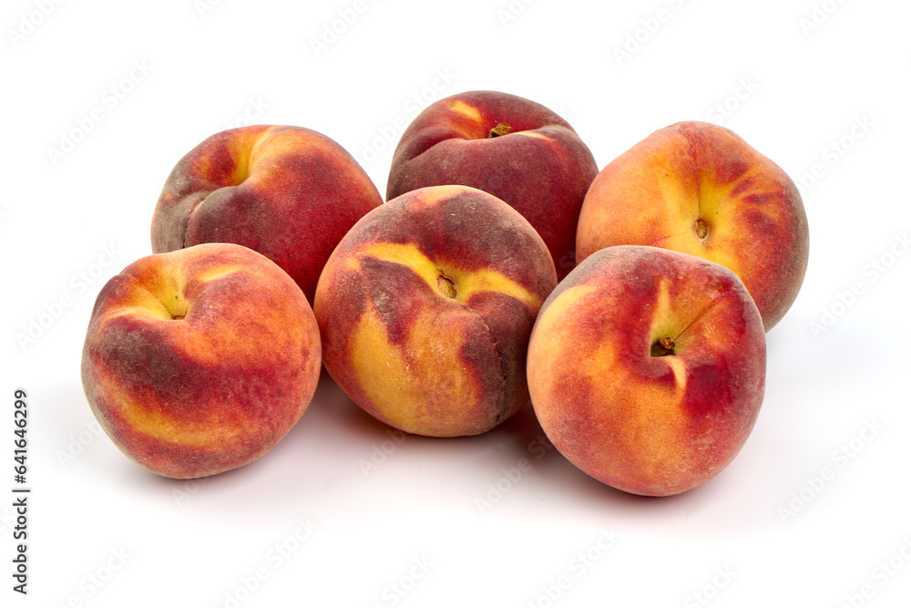 Fresh peaches, isolated on white background. Fresh peaches, isolated on white background.
