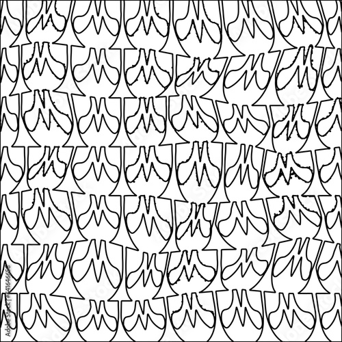  Stylish texture with figures from lines.Abstract black and white pattern for web page  textures  card  poster  fabric  textile. Monochrome graphic repeating design.