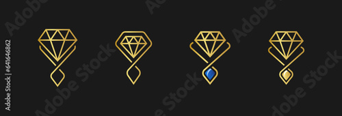 Set luxurious jewelry logo design concept vector template illustration