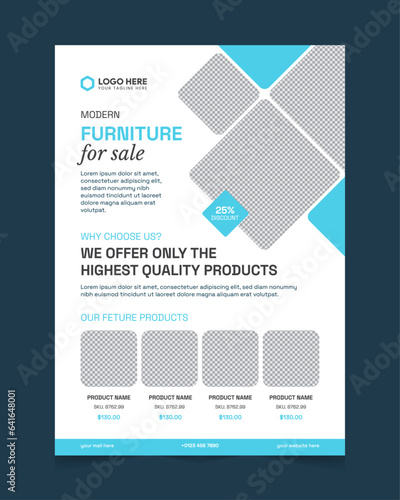 Modern furniture sale Flyer Template, Furniture sale flyer design, flyer design for furniture sale, a4 business flyer template