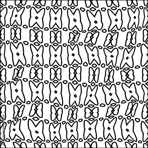  Stylish texture with figures from lines.Abstract black and white pattern for web page  textures  card  poster  fabric  textile. Monochrome graphic repeating design. 