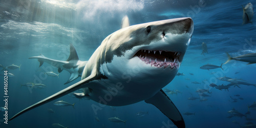 Close-up of a white shark in the ocean © red_orange_stock