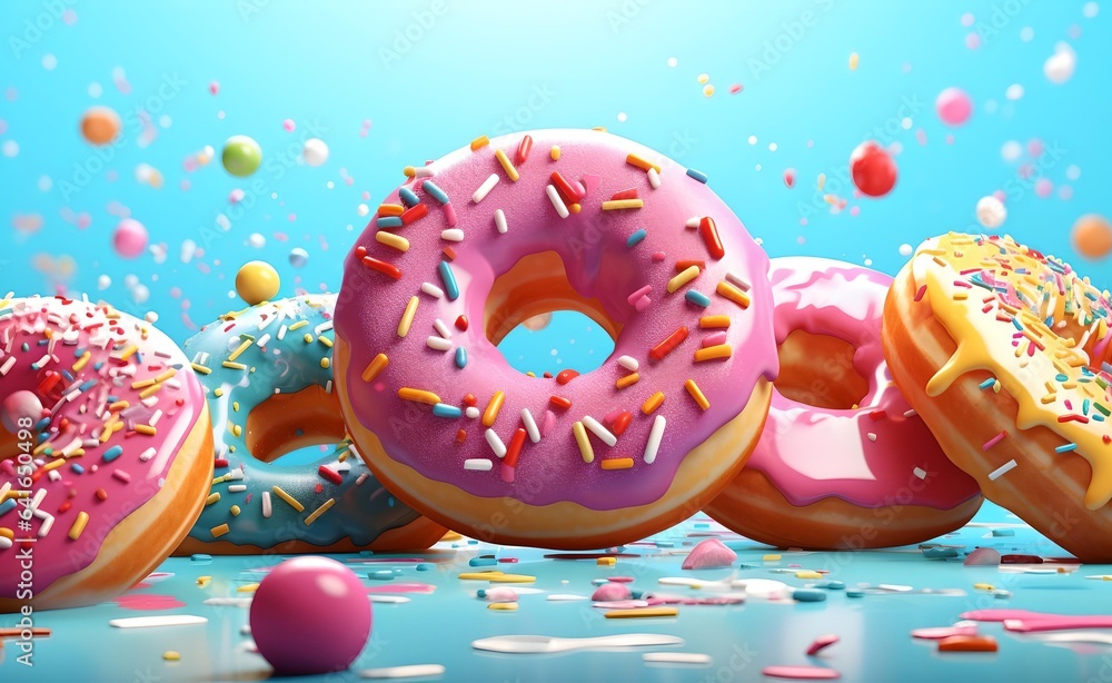 Sweet deserts donuts bright color. Sweet deserts donuts bright color.