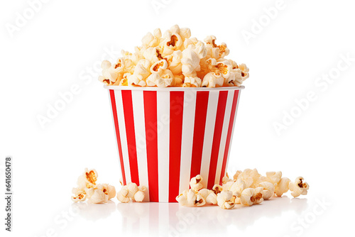 Popcorn bucket on white background. 