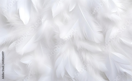 White feathers background, pattern.