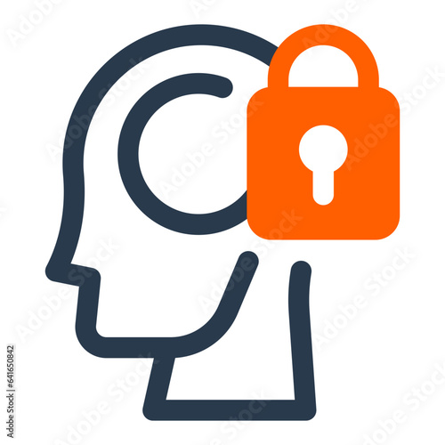 Locked mind icon