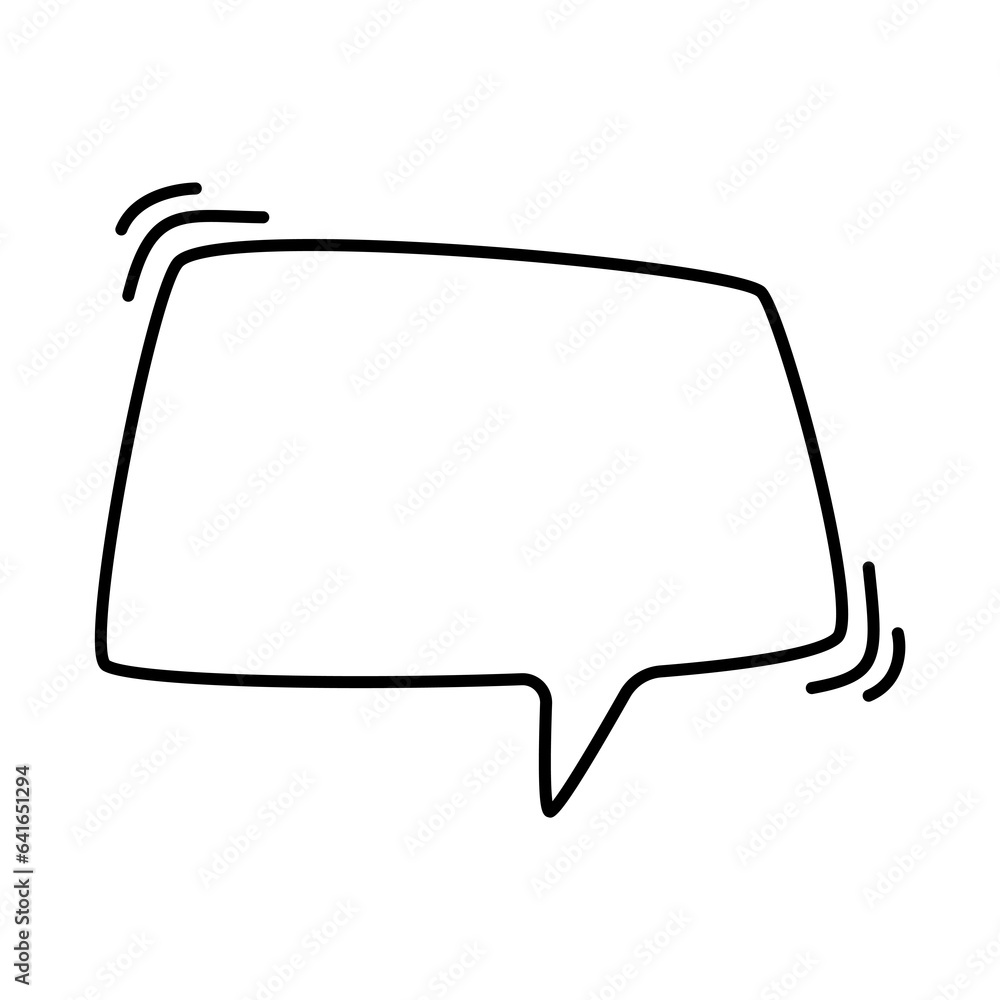 Naklejka premium Hand drawn text box. Cute cartoon style talking dialogue.