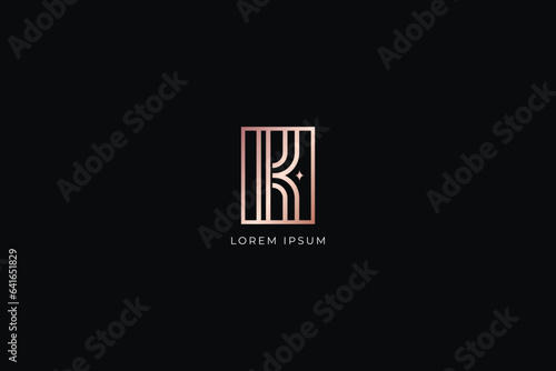 k letter modern line style fashion brand luxury style design modern style creative golden wordmark design typography illustration, k wordmark, k logo