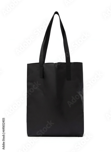 isolated black shopping bag in white background ai generated