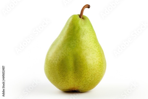 Perfect ripe green pear fruit isolated on white background