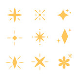 Glowing light yellow sparkle abstract for element, illustration