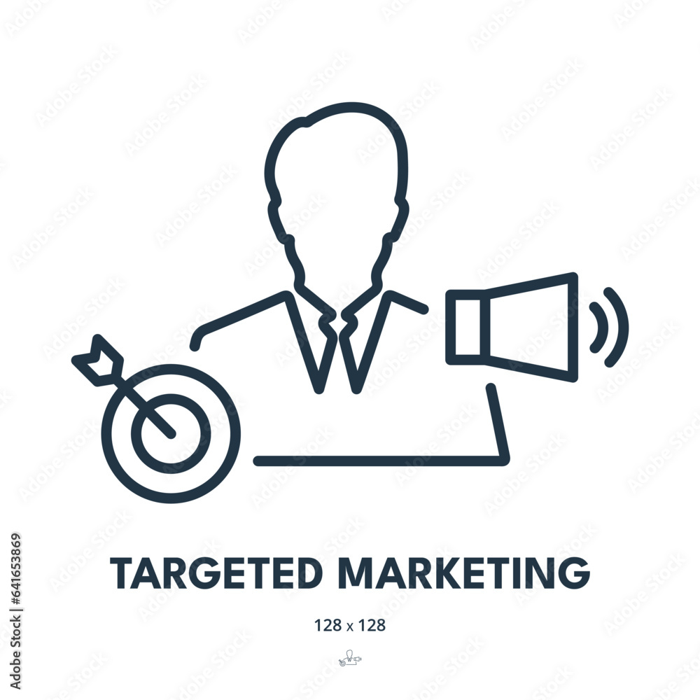 Targeted Marketing Icon. Customer, Client, Audience. Editable Stroke. Simple Vector Icon Targeted Marketing Icon. Customer, Client, Audience. Editable Stroke. Simple Vector Icon