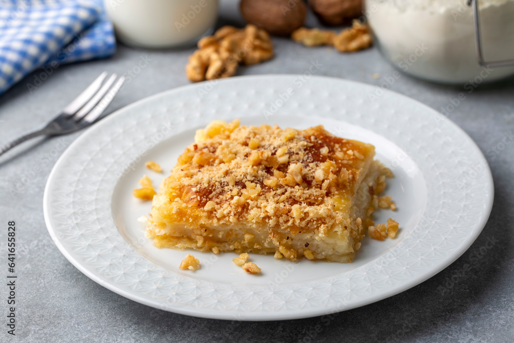 Laz pastry; It is a dessert made with phyllo dough, butter, pudding and sherbet. Turkish name; Laz boregi Laz pastry; It is a dessert made with phyllo dough, butter, pudding and sherbet. Turkish name; Laz boregi