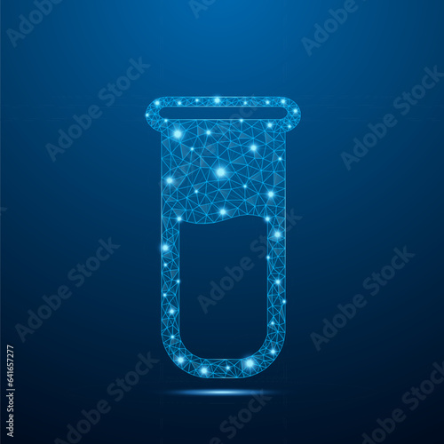 Low poly medical Medical Laboratory, experiment low poly vector with futuristic concept. Medical health low poly wire-frame design. Save lives, support communities illustration.
