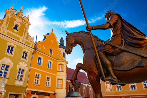 monument to prince Kazimierz I at the old market square in Opole. Poland