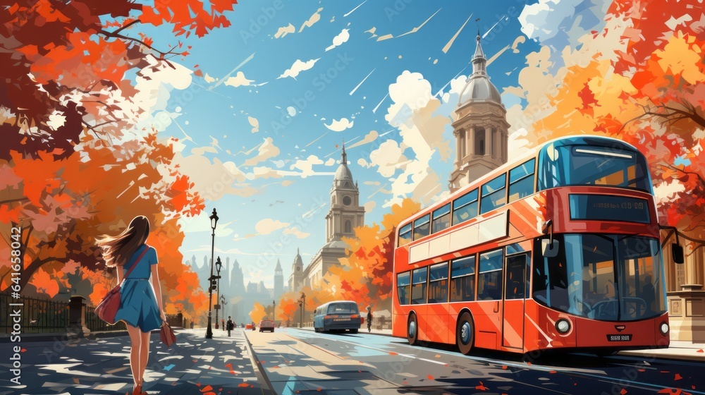 Obraz premium Woman exploring the streets of London