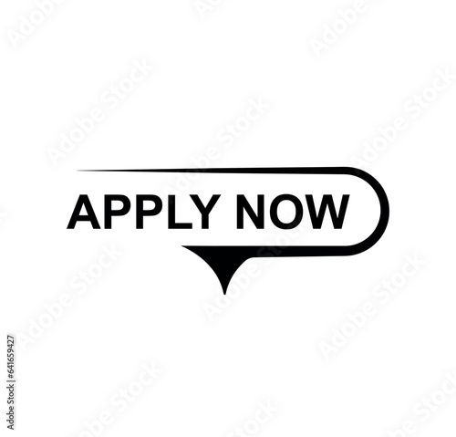 apply now sign on white background	