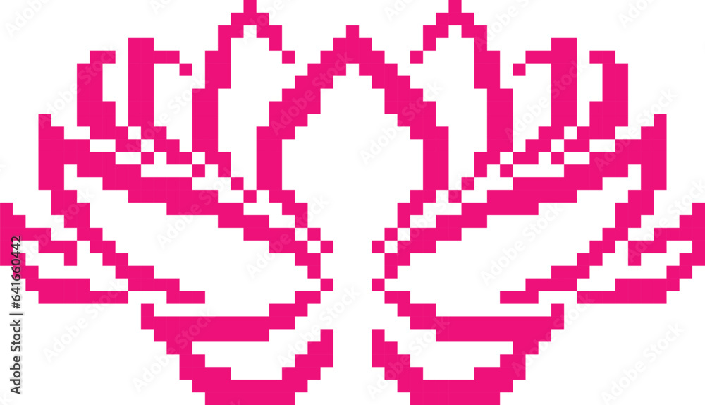 Fototapeta premium Lotus flower pixel art vector