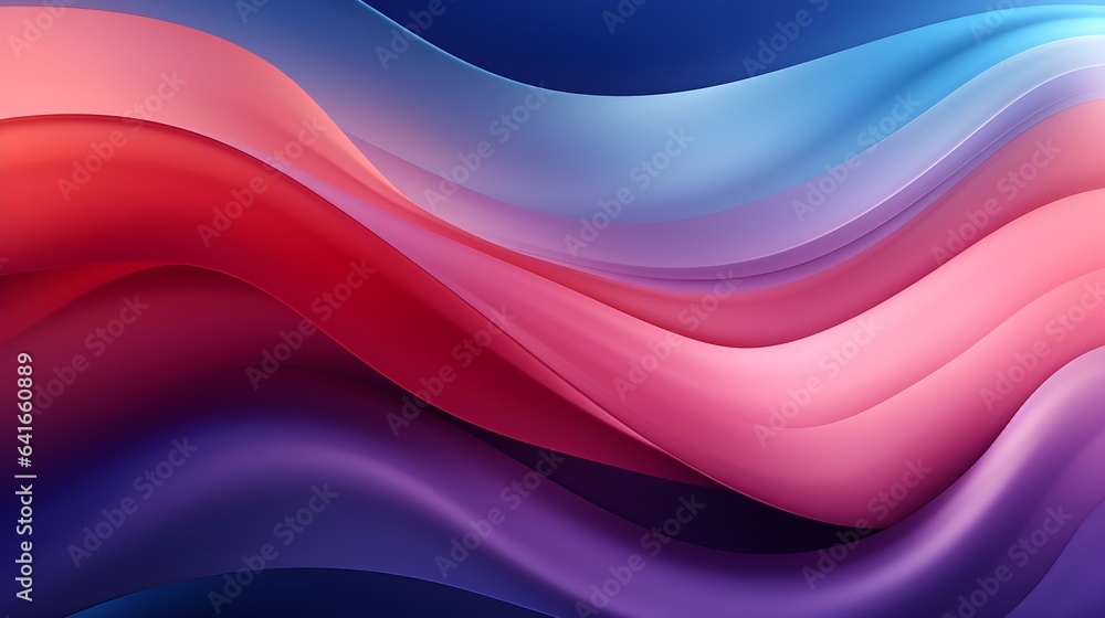 Fototapeta premium colorful abstract background with many waves in the colors pink and blue, in the style of shaped canvas, dark purple and light crimson, abstraction-création