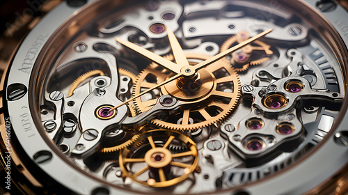 Background of the gear mechanism inside the watch,