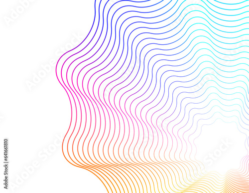 Abstract lines colors design element on white background of waves. Vector Illustration eps 10 for grunge elegant business card, print brochure, flyer, banners, cover book, label, fabric