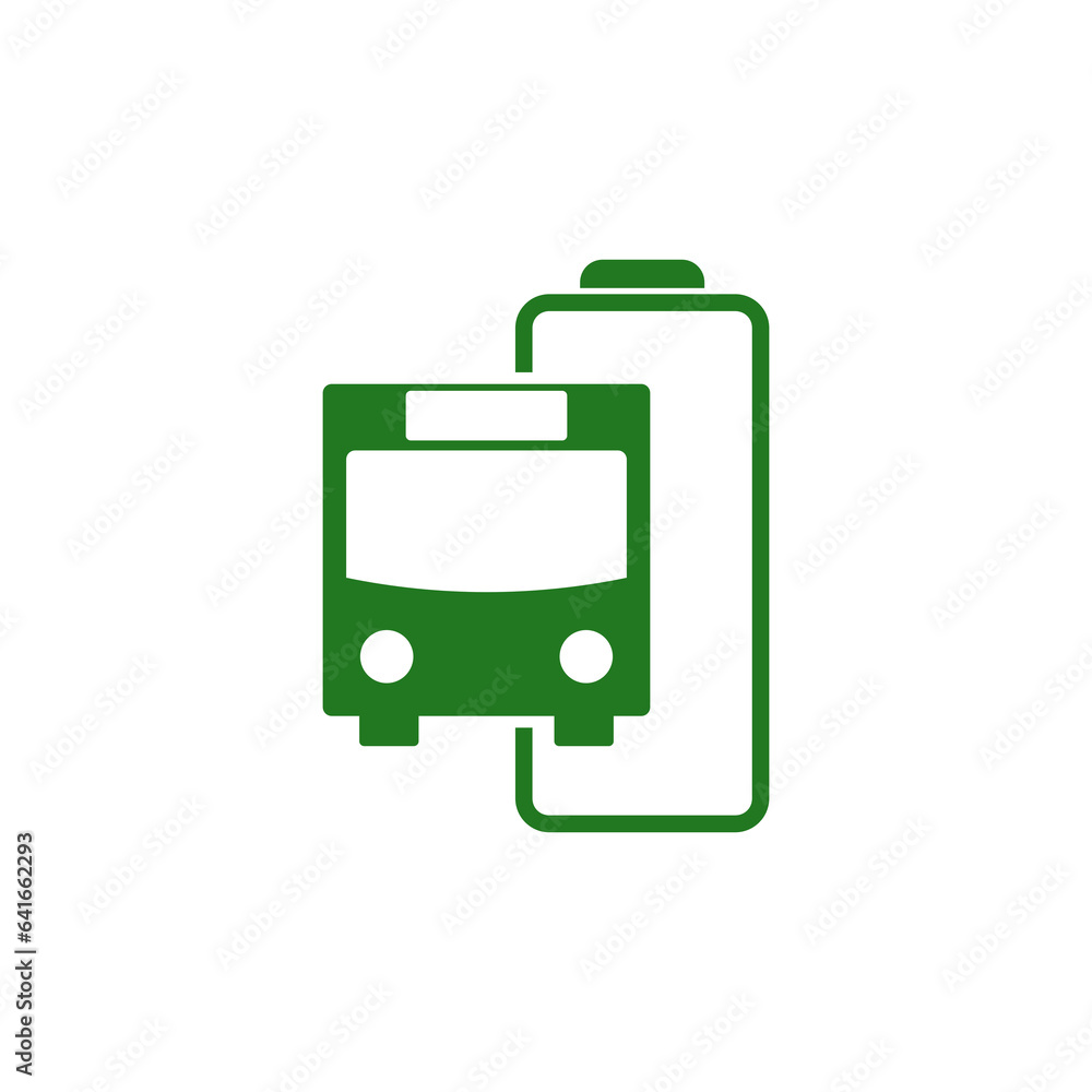 Electric bus with battery icon isolated on transparent background Electric bus with battery icon isolated on transparent background