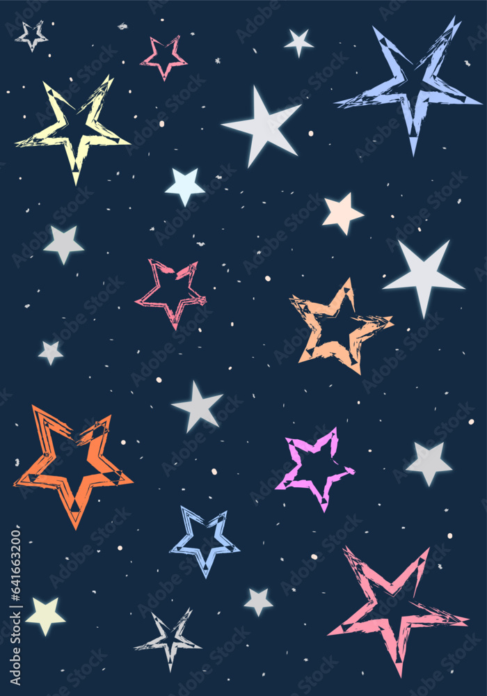 Hand drawn stars pattern design Hand drawn stars pattern design
