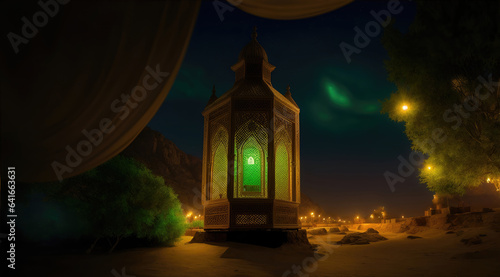 islamic lantern gold for element islamic event and celebration