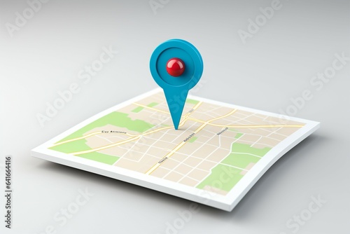 3D illustration of a white map pointer on a clean background