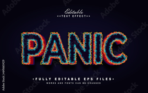 editable 3d panic text effect.typhography logo