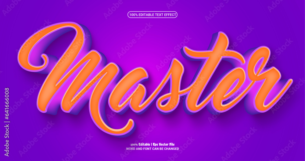 Master 3d editable premium vector text effect Master 3d editable premium vector text effect