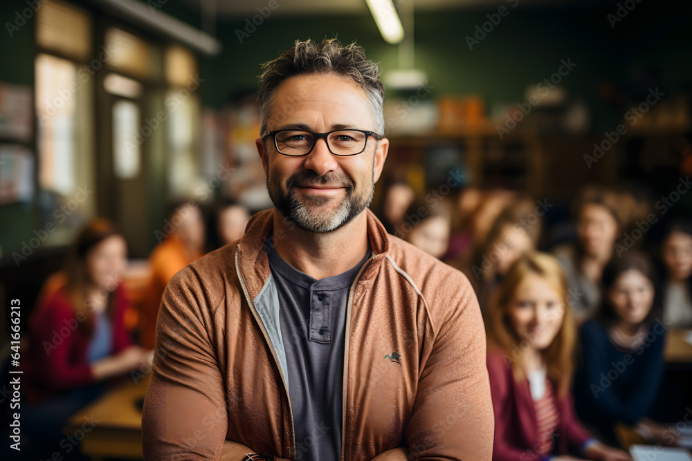 portrait of a Teacher in classroom portrait of a Teacher in classroom