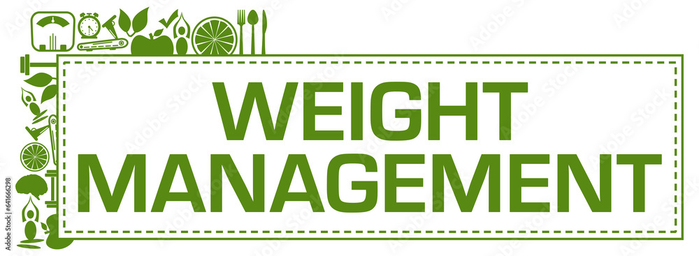 Fototapeta premium Weight Management Green Health Symbols Corner Top Left Horizontal 