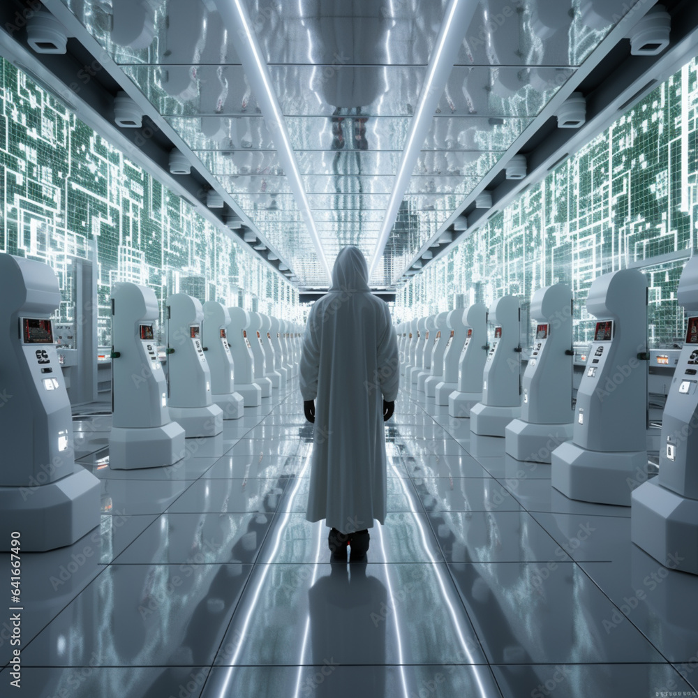 modern server room with computers and installations, AI generated Stock ...