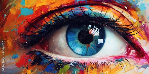 oil painting abstract image of eyes abstract blockade