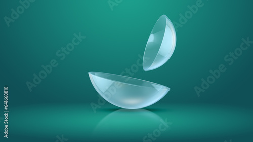 Close view on pair of eye contact lens