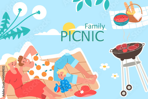 Family Picnic Flat Collage