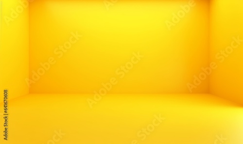 Yellow room corner empty interior 3d background of blank modern wall space floor home design studio or simple presentation backdrop template scene and, Generative AI photo