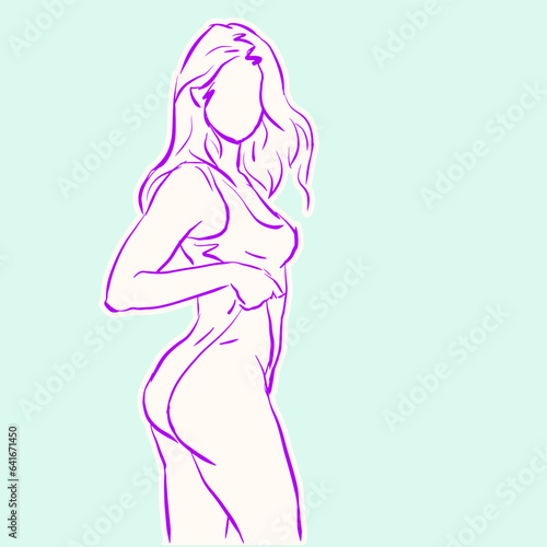 illustration of a woman vector for card illustration decoration