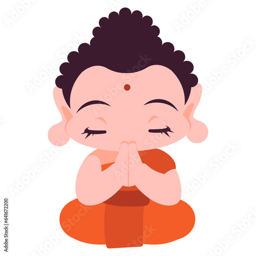 Buddha chanting flat illustration