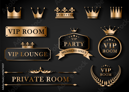 Badge label or tag luxury template design vip room, vip party, vip room, private