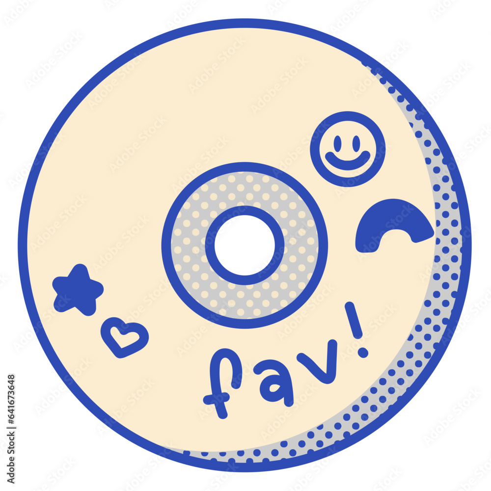 Compact disc line filled illustration Compact disc line filled illustration