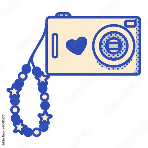 Compact digital camera line filled illustration