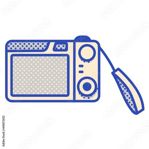 Compact digital camera line filled illustration