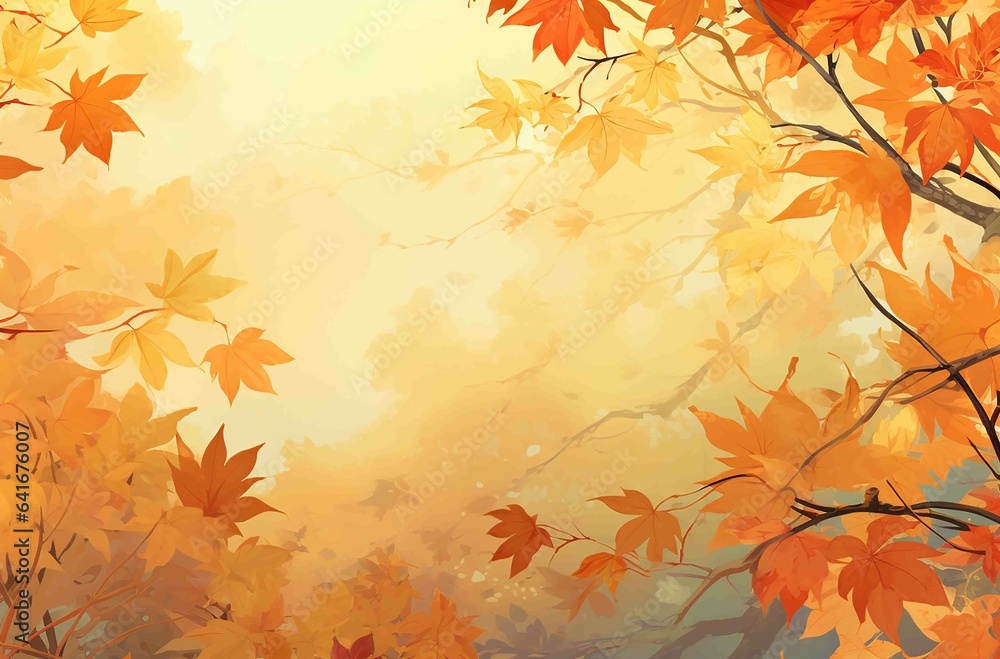 美しい紅葉の背景イラスト 美しい紅葉の背景イラスト